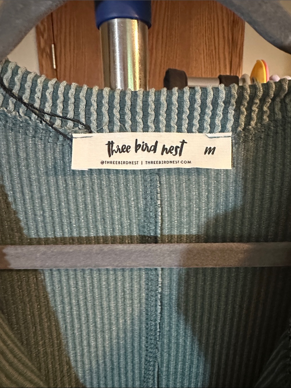 Three Bird Nest Ribbed Teal Midi Dress - Picture 2 of 3